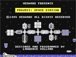 Title screen of Project: Space Station on the Commodore 64.