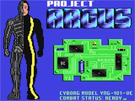 Title screen of Project Argus on the Commodore 64.