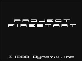 Title screen of Project Firestart on the Commodore 64.
