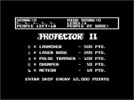 Title screen of Protector 2 on the Commodore 64.