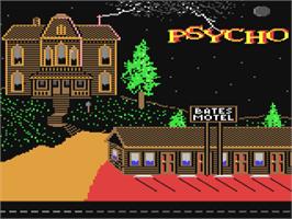 Title screen of Psycho on the Commodore 64.