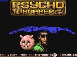 Title screen of Psycho Hopper on the Commodore 64.