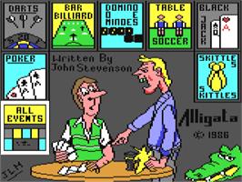 Title screen of Pub Games on the Commodore 64.