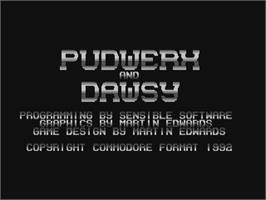 Title screen of Pudwerx And Dawsy on the Commodore 64.