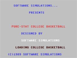 Title screen of Pure-stat College Basketball on the Commodore 64.