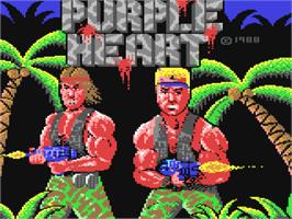 Title screen of Purple Heart on the Commodore 64.