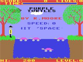 Title screen of Purple Turtles on the Commodore 64.