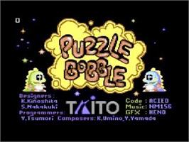 Title screen of Puzzle Bobble on the Commodore 64.