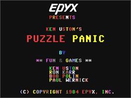Title screen of Puzzle Panic on the Commodore 64.