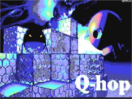 Title screen of Q-hop on the Commodore 64.