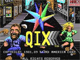 Title screen of QIX on the Commodore 64.