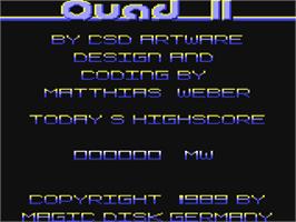 Title screen of Quad 2 on the Commodore 64.