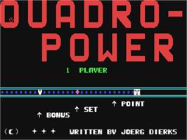 Title screen of Quadro-power on the Commodore 64.