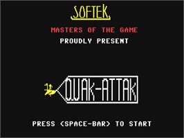 Title screen of Quak-attak on the Commodore 64.