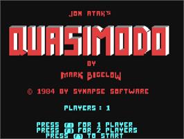 Title screen of Quasimodo on the Commodore 64.