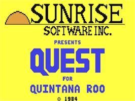 Title screen of Quest For Quintana Roo on the Commodore 64.