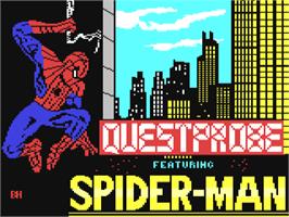 Title screen of Questprobe Featuring Spider-Man on the Commodore 64.