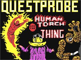 Title screen of Questprobe Featuring The Human Torch And The Thing on the Commodore 64.