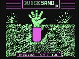 Title screen of Quicksand on the Commodore 64.