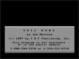 Title screen of Quiz Bang on the Commodore 64.