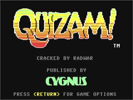 Title screen of Quizam! on the Commodore 64.