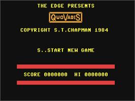 Title screen of Quo Vadis on the Commodore 64.