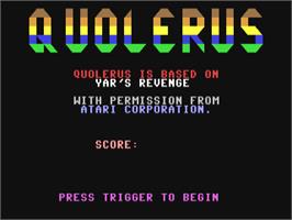 Title screen of Quolerus on the Commodore 64.