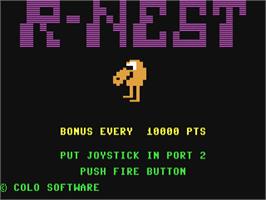 Title screen of R-nest on the Commodore 64.
