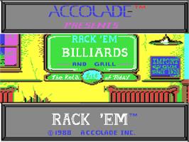 Title screen of Rack 'em on the Commodore 64.