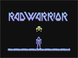 Title screen of Rad Warrior on the Commodore 64.