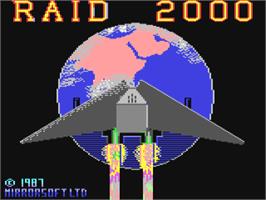 Title screen of Raid 2000 on the Commodore 64.