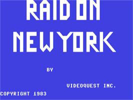 Title screen of Raid On New York on the Commodore 64.