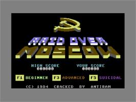 Title screen of Raid Over Moscow on the Commodore 64.