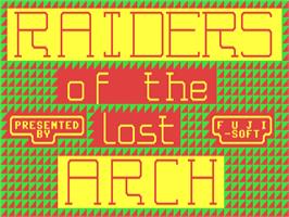Title screen of Raiders Of The Lost Arch on the Commodore 64.