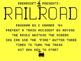Title screen of Railroad on the Commodore 64.
