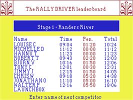 Title screen of Rally Driver on the Commodore 64.