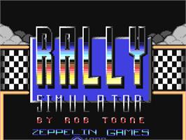 Title screen of Rally Simulator on the Commodore 64.