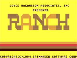 Title screen of Ranch on the Commodore 64.