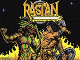 Title screen of Rastan on the Commodore 64.