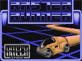Title screen of Raster Runner on the Commodore 64.