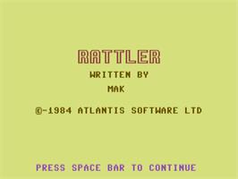 Title screen of Rattler on the Commodore 64.