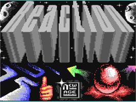 Title screen of Reaction (Elcomp) on the Commodore 64.