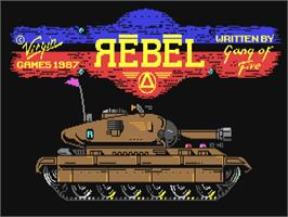 Title screen of Rebel on the Commodore 64.