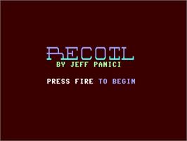Title screen of Recoil on the Commodore 64.