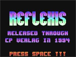 Title screen of Reflexis on the Commodore 64.