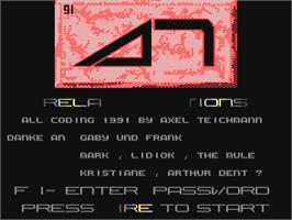 Title screen of Relaxed Motions on the Commodore 64.