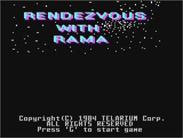 Title screen of Rendezvous With Rama on the Commodore 64.