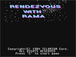 Title screen of Rendezvous with Rama on the Commodore 64.