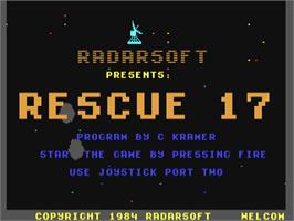 Title screen of Rescue (UpTime) on the Commodore 64.