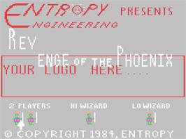 Title screen of Revenge Of The Phoenix on the Commodore 64.